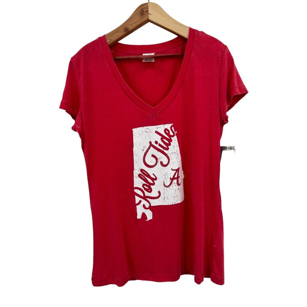 ProEdge By Knights Apparel Alabama Roll Tide Ladies Red T-Shirt Short Sleeve L